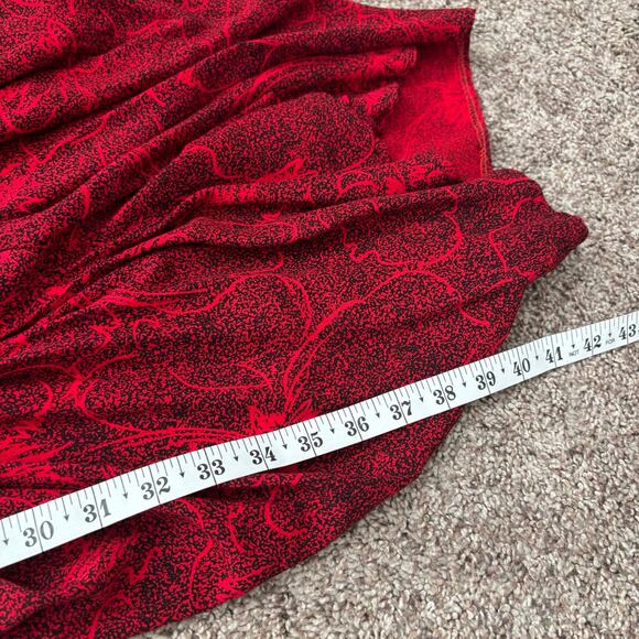 VTG All That Jazz Dress 80s Red Ruched Wiggle Cocktail Bodycon XS Abstract - Picture 9 of 14